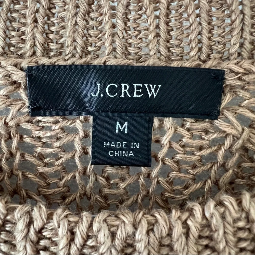J. Crew Relaxed-Fit Tan Linen Beach Sweater